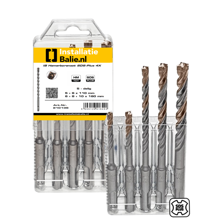 SDS-Plus borenset 5-delig 4-Snijder