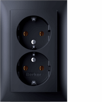 Berker S1 wandcontactdoos met randaarde 2-voudig antraciet mat 47741606 afbeelding 2