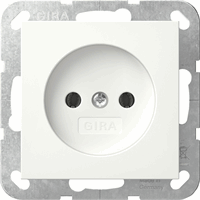 Gira System 55 Wandcontactdoos&nbsp;ZA 2-polig&nbsp;&nbsp;zuiver&nbsp;wit&nbsp;glanzend 448003 afbeelding 2