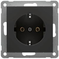 Wandcontactdoos RA (type F) 1v inb steek mat zwart afbeelding 2