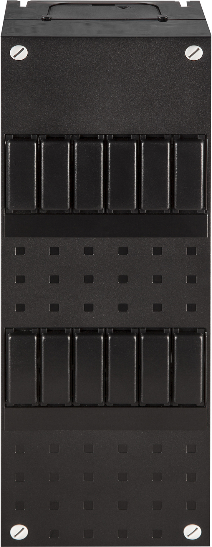 Installatiekast leeg 2x6mod. 330x110mm opbouw zwart