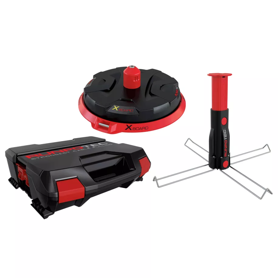 Runpo kabelafroller XB300 multifuncioneel X-Board 300KG met opzetstuk in koffer super handig