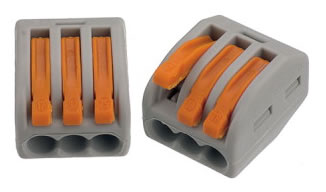 Wago lasklem met hevel 3 polig 0.08-2.5mm² soepel en massief 222-413 (per stuk) afbeelding 2