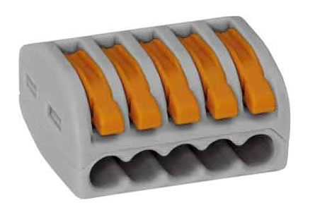 Wago laskem met hevel 5 polig 222 415 0.08 tot 2.5mm² (per stuk)
