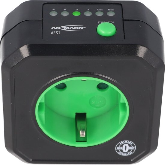 Tijdschakelaar stopcontact instelbaar 15 minuten, 30minuten, 1 uur, 2 uur, 4 uur, en 8 uur.