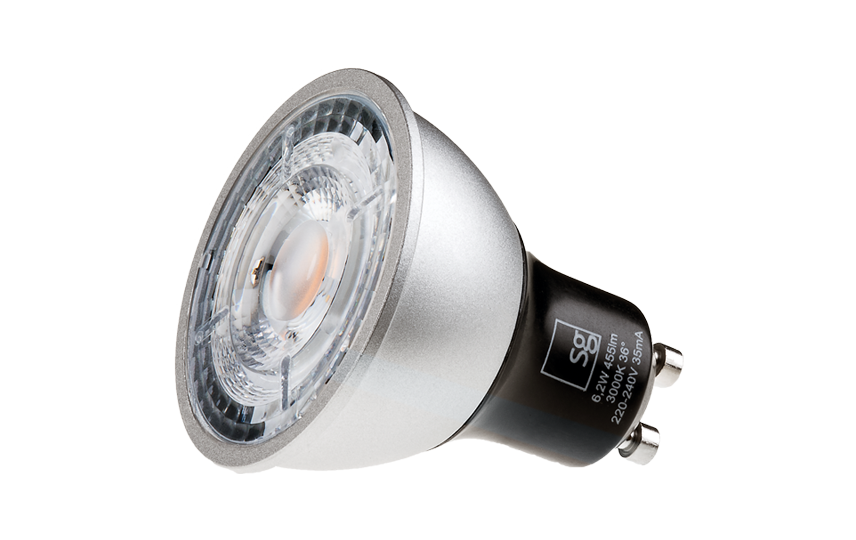 SG LED 6.2W GU10 3000K SILVER