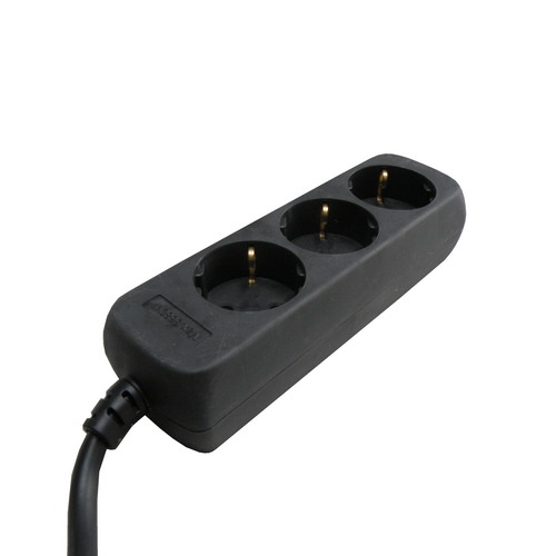 VB Stekkerdoos tcd 3V +RA 3.0 meter 3x1.5mm² Zwart afbeelding 2