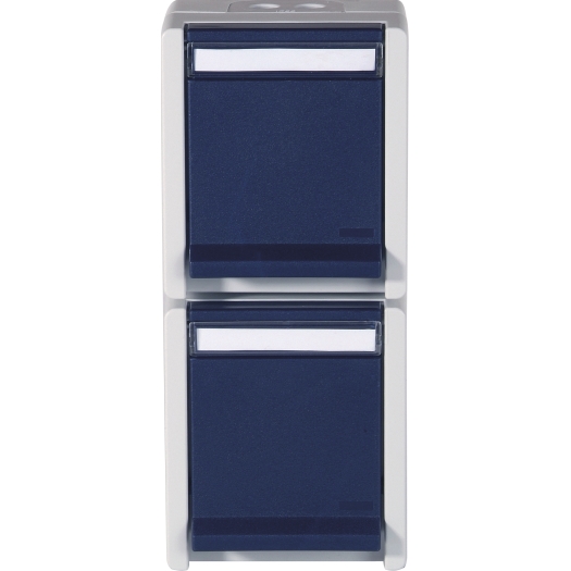Stopcontact dubbel waterdicht IP55 met klep verticaal (755.657.06)