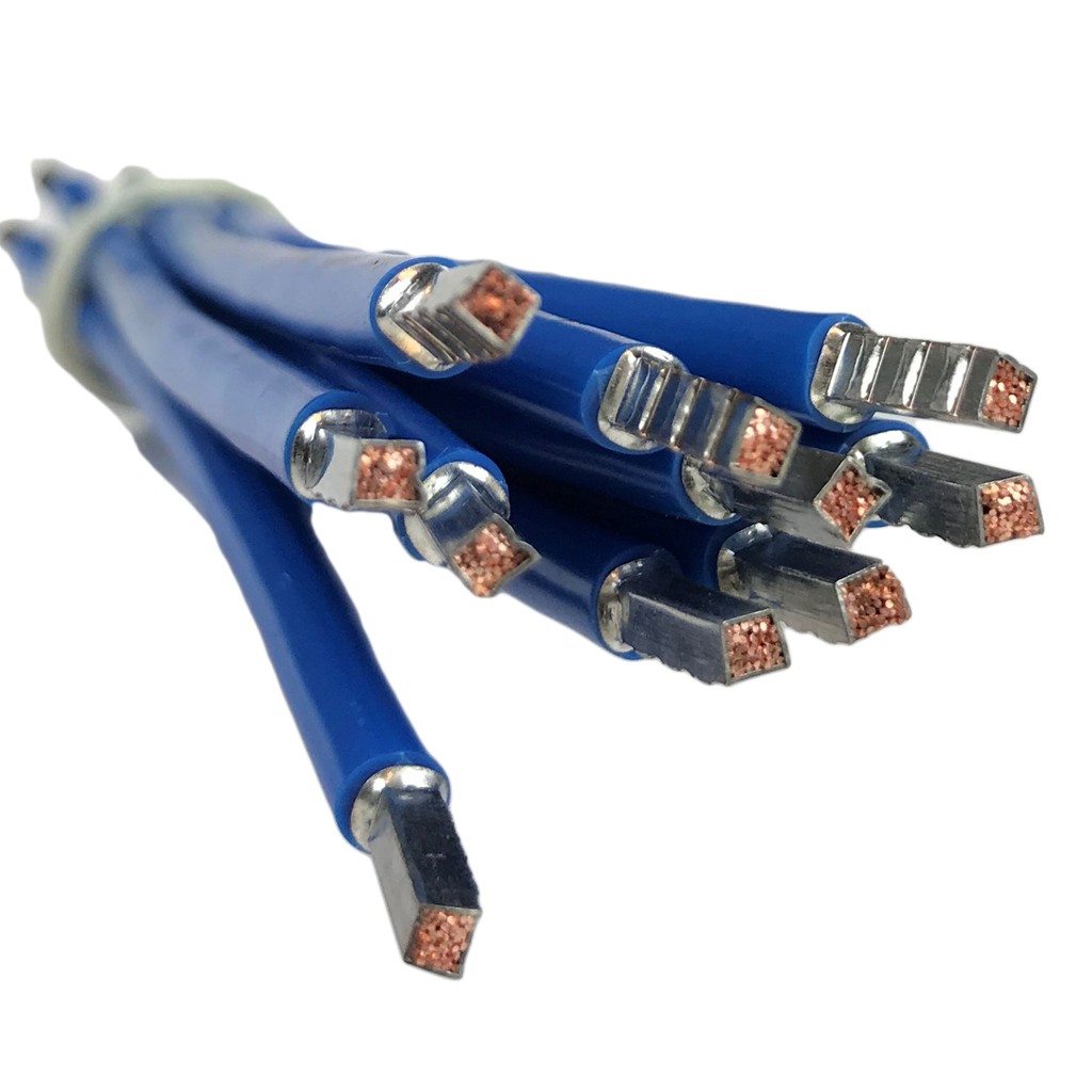 SEP bedrading 6mm2 l=350mm blauw 105gr. met huls vierkant