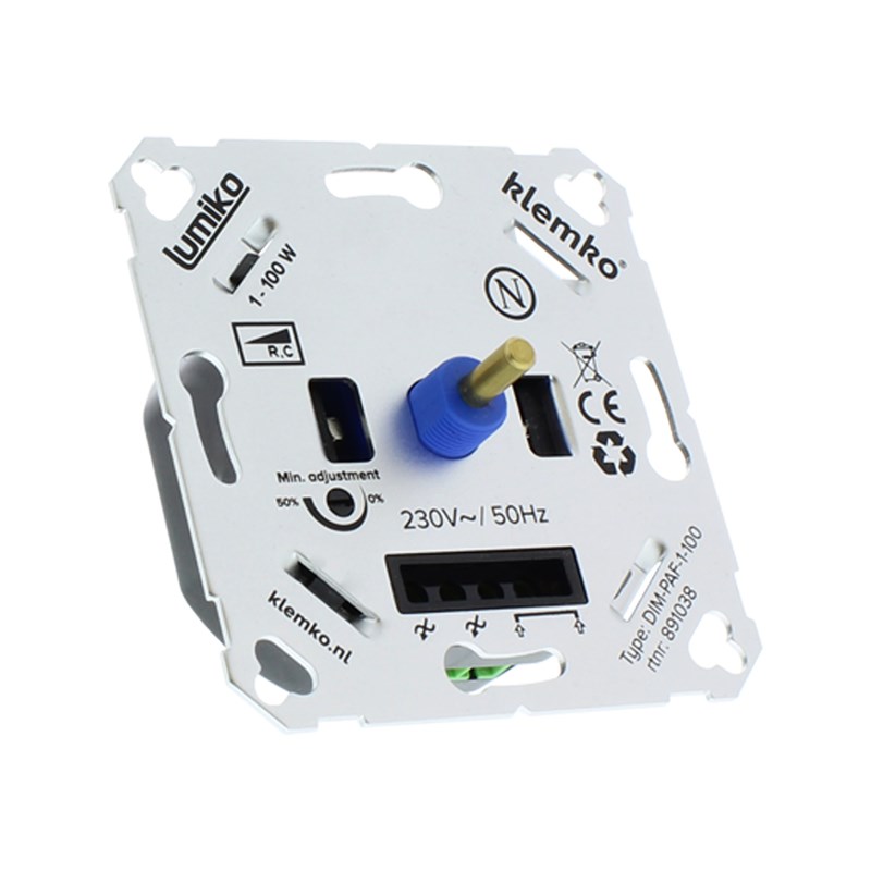 Klemko Lumiko LED dimmer hotelschakeling inbouw  DIM-PAF-1-100 W (891038)