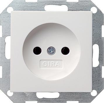 Gira 1-voudige stopcontact zonder randaarde mat wit (448027)