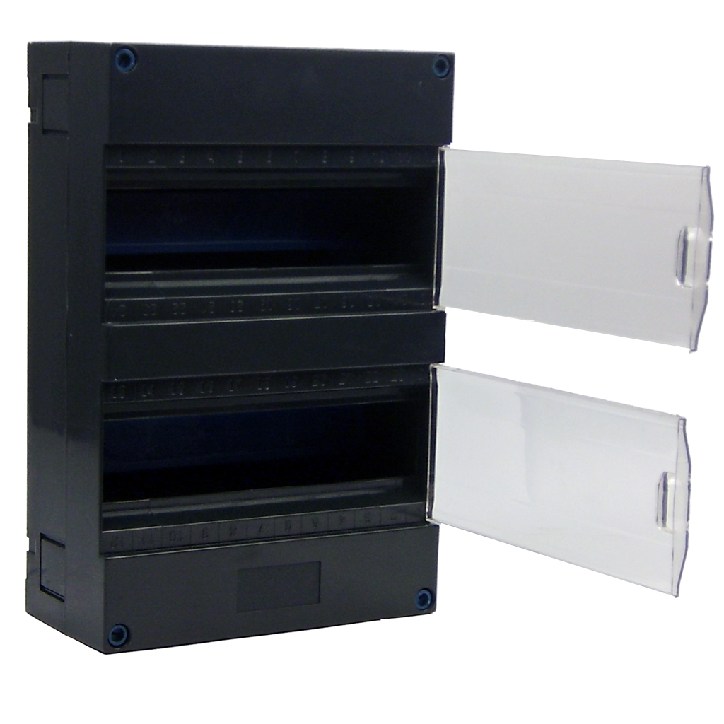 Sep lege groepenkast met deur - 2 rij zwart met buisinvoer en blindplaat 220x330mm CHB24  IP40 (2119910024)