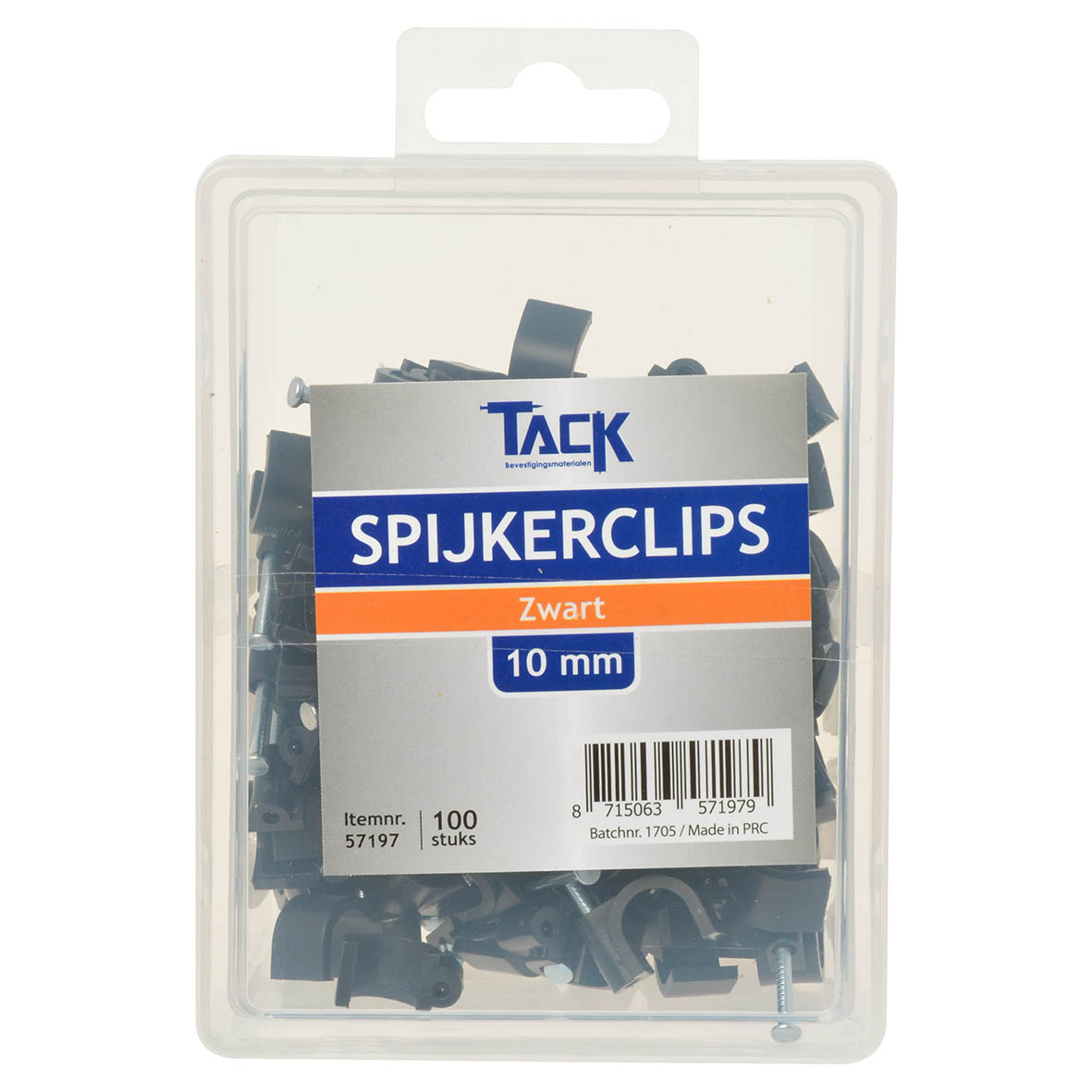 Spijkerclips zwart 10mm 100 stuks afbeelding 2