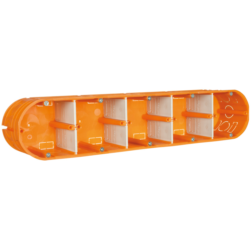 Inbouwdoos 5 voudig oranje muur elektra