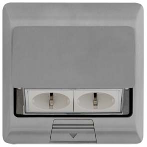 Vloerstopcontact RVS stopcontact dubbel RVS KBOD04/266 (408741)