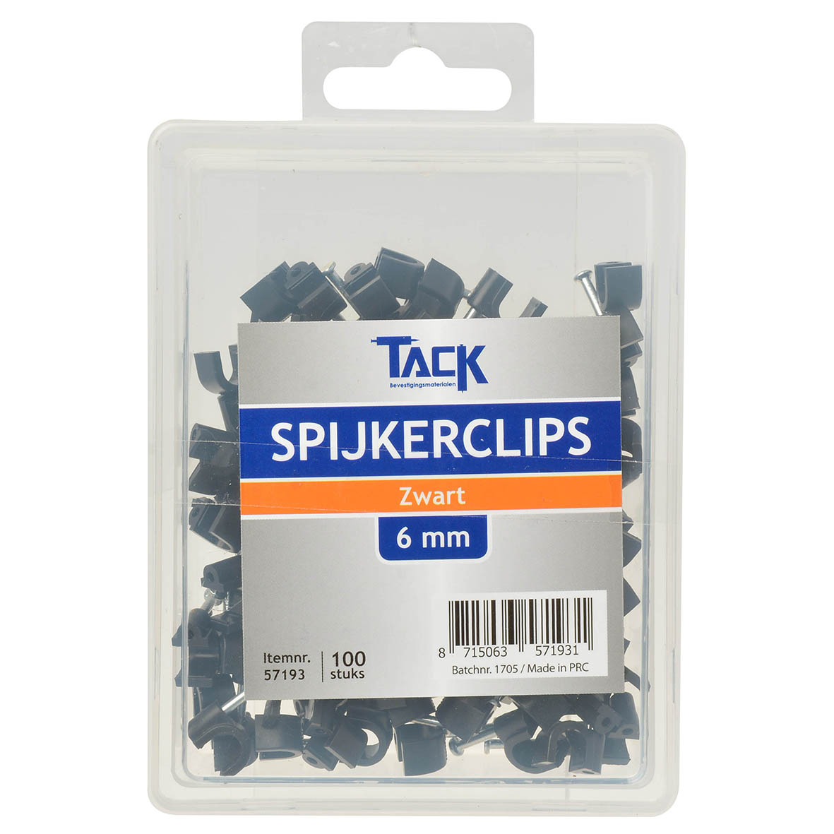 Spijkerclips zwart 6mm 100 stuks afbeelding 2