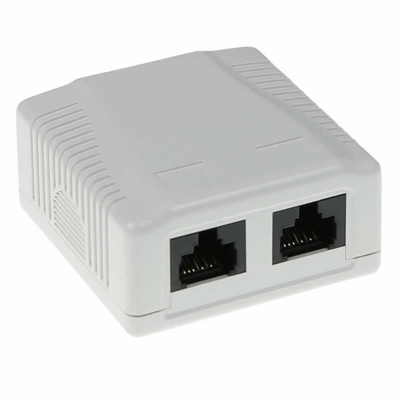 CAT6 UTP wandcontactdoos opbouw 2 x RJ45 LSA+ FA6002 afbeelding 2