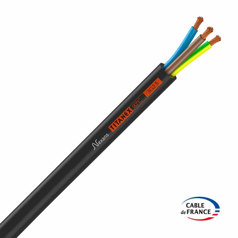 Nexans Titanex H07RN-F ECA rubber kabel 3 x 2.5mm  - per 50 meter (127801)