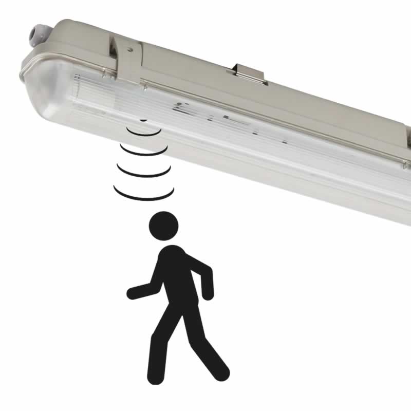 LED TL sensor waterdicht armatuur 3100 lumen 21W 156.5cm 4000K ip65 automatisch licht aan