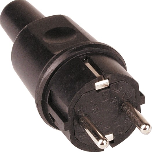 Rubberen stekker zwart IP44 afbeelding 2