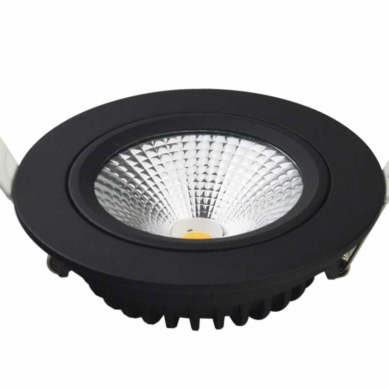 LED inbouwspot zwart 550 lumen 12W 2000k - 3000K breedstralend 60° dim to warm 26mm hoog  IP54 afbeelding 2