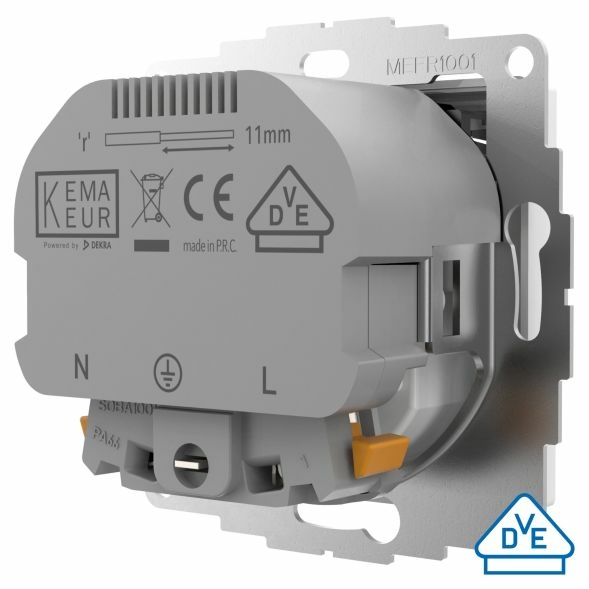 Stopcontact met USB poorten 2400mA glanzend wit voor een 40mm diepe doos (2U-449276)