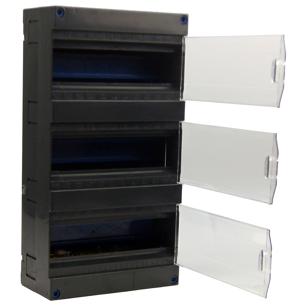 SEP CHB36 ledige groepenverdeler 3 rij zwart IP40