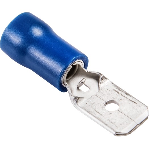 Vlakstekker geisoleerd 6,3 x 0,8 2.,mm blauw 100stuks afbeelding 2