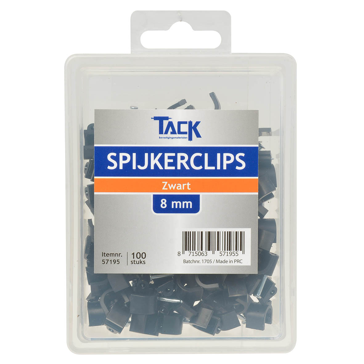 Spijkerclips zwart 8mm 100 stuks afbeelding 2