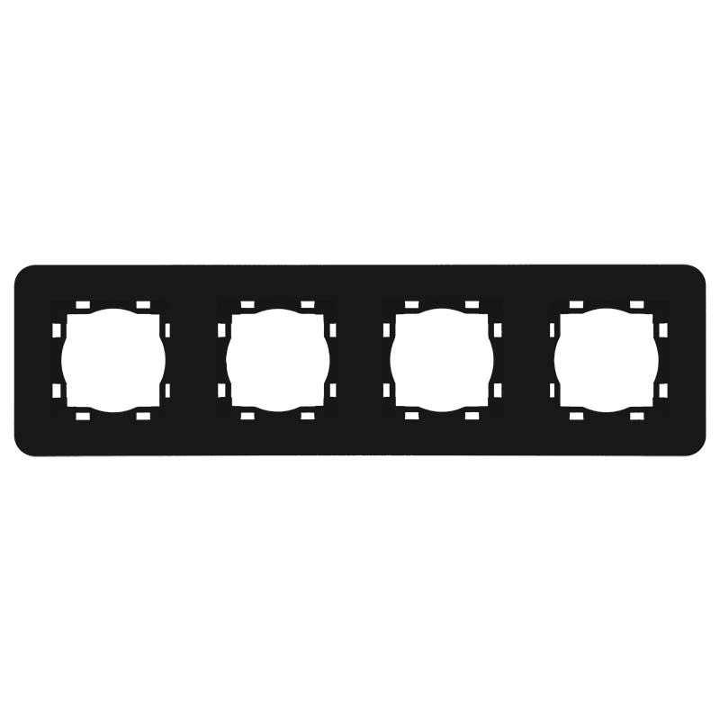 Zwart Afdekraam 4 voudig zwart soft touch 8074STSW ronde hoeken Eslohe afbeelding 2