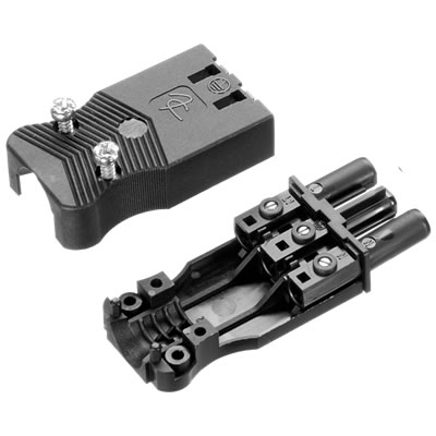 Stekker female vlak AC166/325 zwart ADELS 165663 (10 stuks)