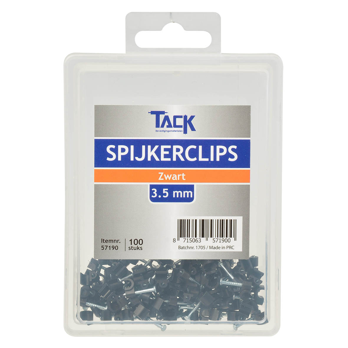 Spijkerclips zwart 3.5mm 100 stuks afbeelding 2