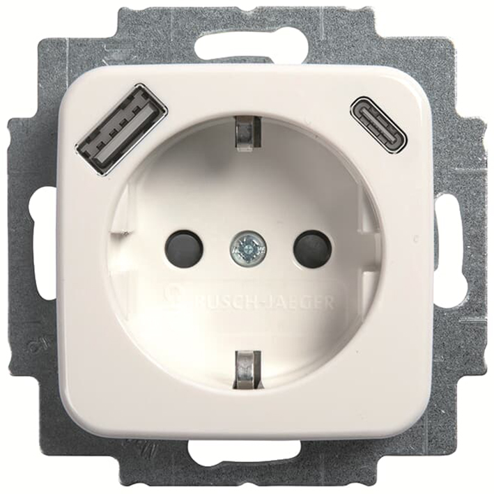 Busch-Jaeger WCD RA KV+1xUSB-A/1xUSB-C voeding 20 EUCB2USBAC-214 (2CKA002011A6296) afbeelding 2