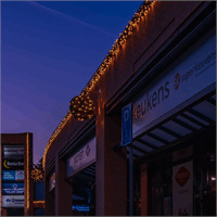 LED string 3M 180 LED cluster lampjes op een zwarte koppelbare snoer 3000K