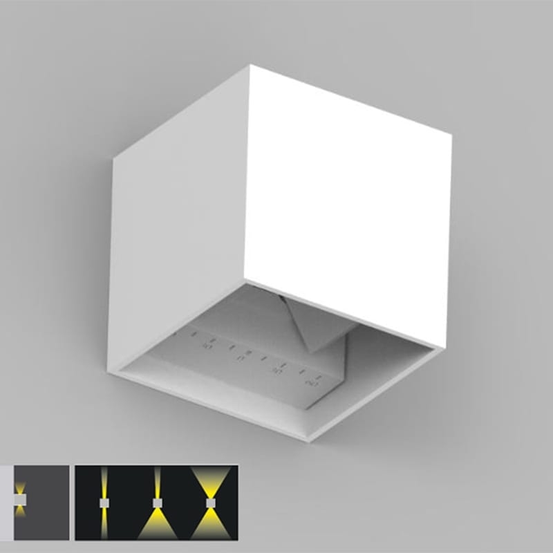 Tronix Wandlamp Cube 6W 2700K 220lm (lxbxh) 100x100x100mm IP65 dimbaar opbouw wit afbeelding 5