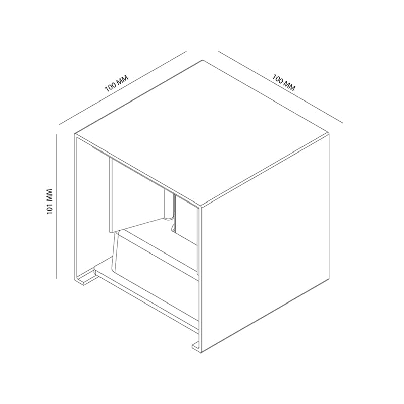Tronix Wandlamp Cube 6W 2700K 220lm (lxbxh) 100x100x100mm IP65 dimbaar opbouw wit afbeelding 6