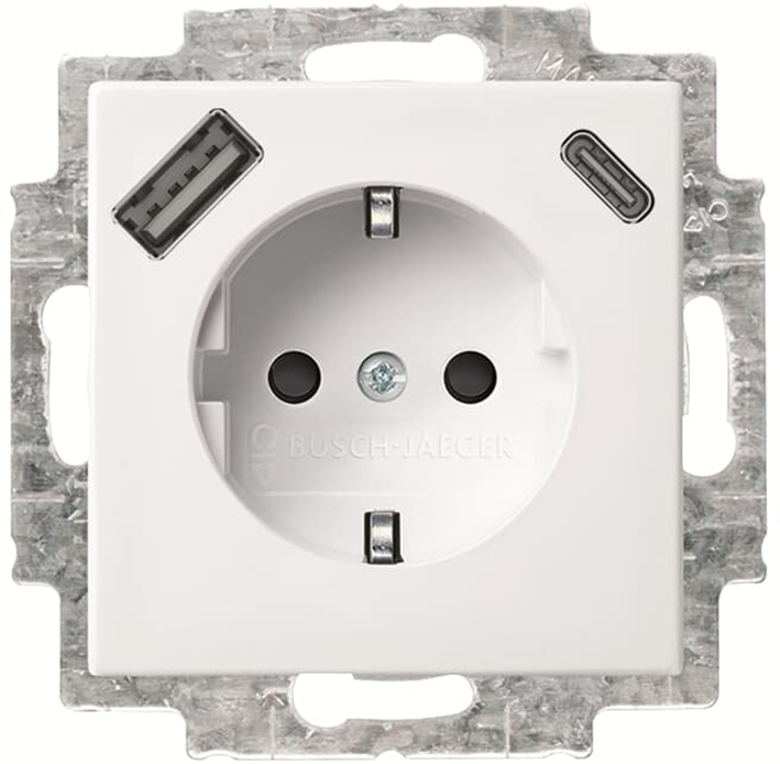 Busch-Jaeger WCD RA KV+1xUSB-A/1xUSB-C voeding 20 EUCB2USBAC-914 (2CKA002011A6298) afbeelding 2