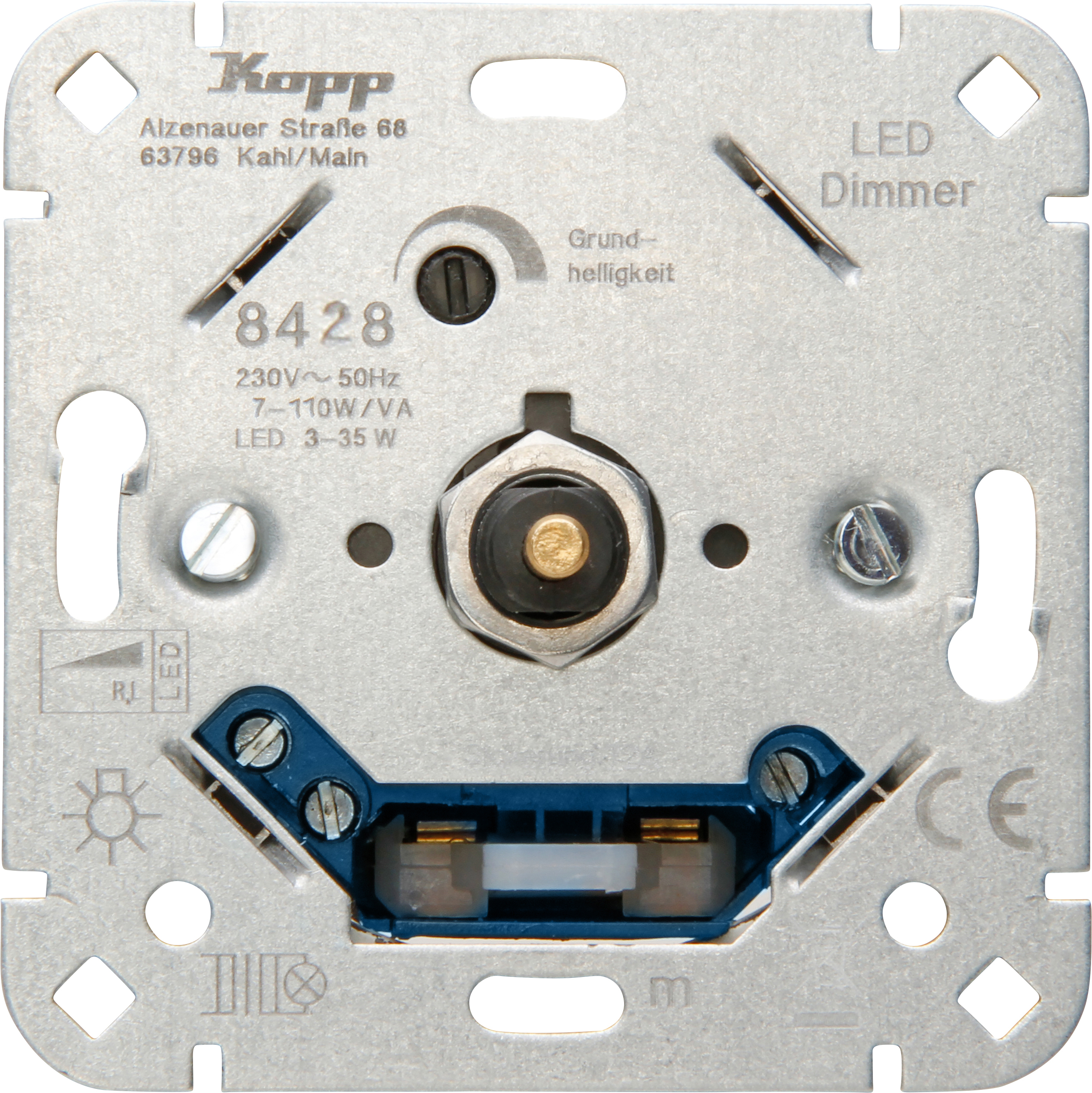 Kopp LED dimmer 8428 voor LED en gloei- halogeen 3-35W RL 7-110W druk/draai (842800008)