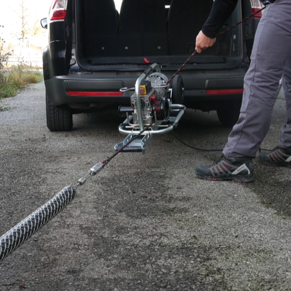 Elektrische treklier voor polyester trektouw CW 800 E inclusief trolley en spanband Runpotec afbeelding 11