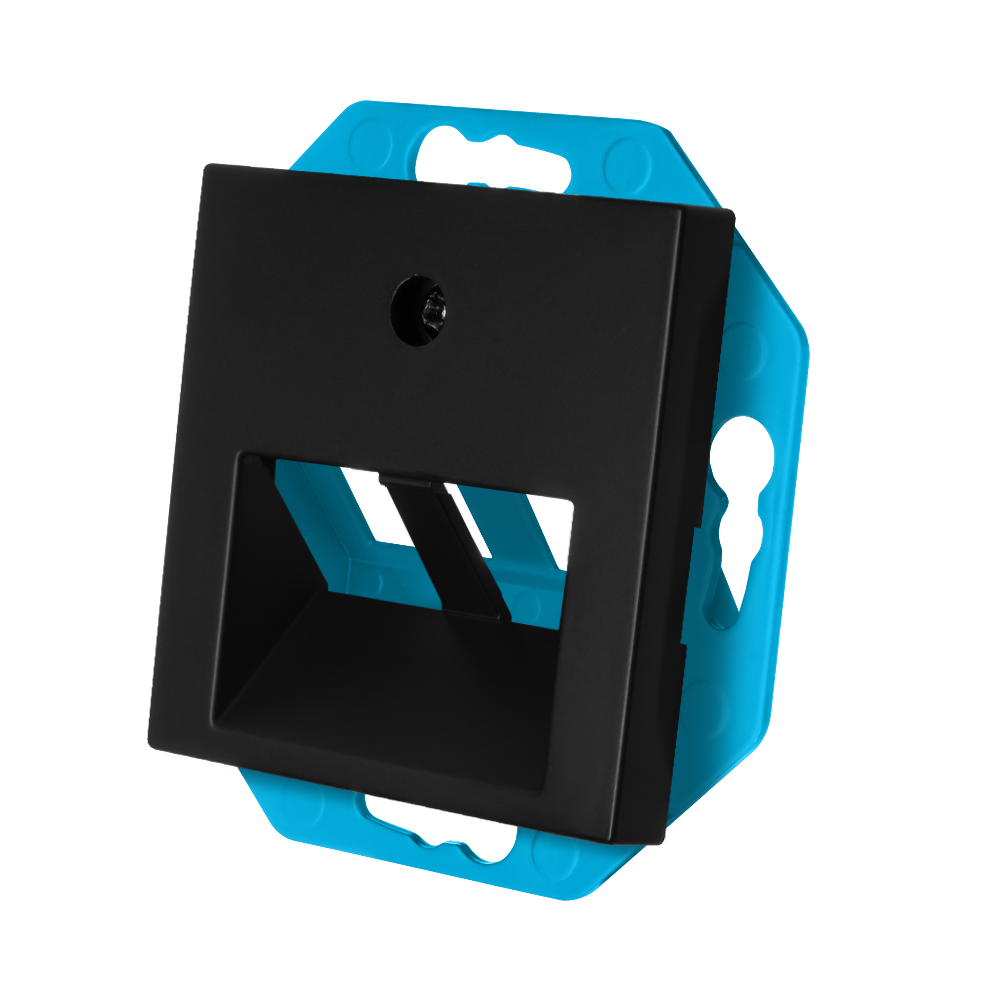 ION Modular Jack 30° 2-voudig met Centraalplaat V1/J1 Mat Zwart afbeelding 3