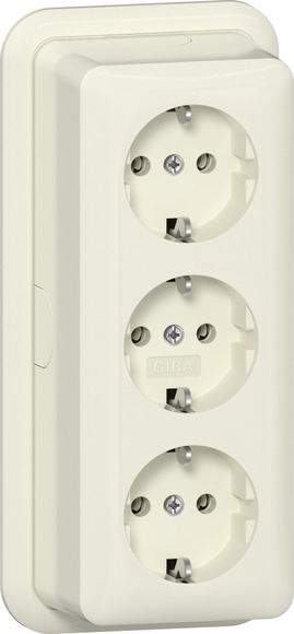 Gira opbouw 3-voudige&nbsp;Wandcontactdoos +RA met&nbsp;montageplaat&nbsp;crème&nbsp;wit 478910 afbeelding 2
