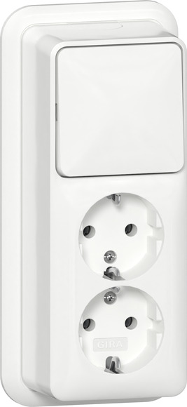 Gira opbouw zuiver&nbsp;wit&nbsp;Universele&nbsp;uit-wisselschakelaar 418611