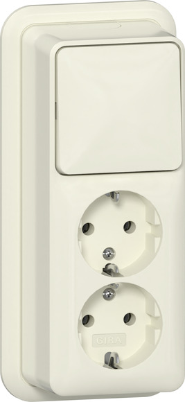 Gira opbouw crème&nbsp;wit&nbsp;Universele&nbsp;uit-wisselschakelaar 418610 afbeelding 2