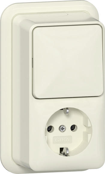 Gira opbouw crème wit wisselschakelaar 417610 afbeelding 2