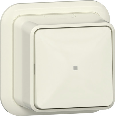 Gira opbouw drukcontact 1P met controle en montageplaat crème wit met apart meldcontact 315210 afbeelding 2