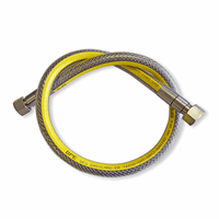 Bpe gasslang rvs glad 100cm geel