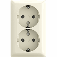 Busch-Jaeger Opbouw wandcontactdoos RA dubbel kindveilig b-AP wit afbeelding 2