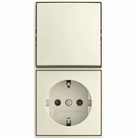 Busch-Jaeger Opbouw combinatie wandcontactdoos RA kindveilig en wissel schakelaar b-AP wit afbeelding 2