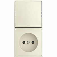 Busch-Jaeger Opbouw combinatie wandcontactdoos zRA kindveilig en wissel schakelaar b-AP wit afbeelding 2