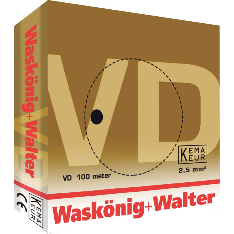 Waskönig Installatiedraad VD (H07V-U) 2,5mm² Eca bruin (doos 100m)